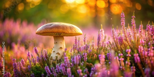 Wallpaper Mural Nature photography captures Calluna vulgaris, wild mushrooms (including edible cep), and a breathtaking heather landscape teeming with wildflowers. Torontodigital.ca