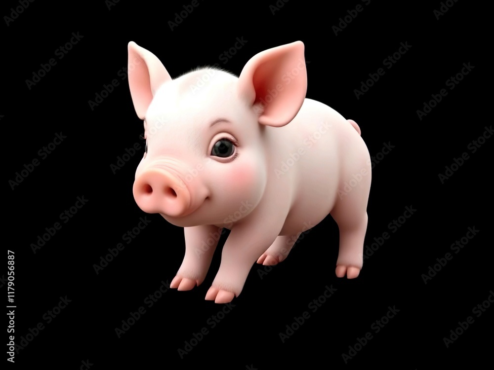 Baby cute cartoon pig 3d rendering illustration Baby cute cartoon pig 3d rendering illustration