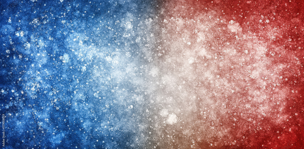 Obraz premium vibrant abstract image featuring grainy gradient of blue, white, and red colors, reminiscent of flag. textured pattern creates dynamic and artistic effect