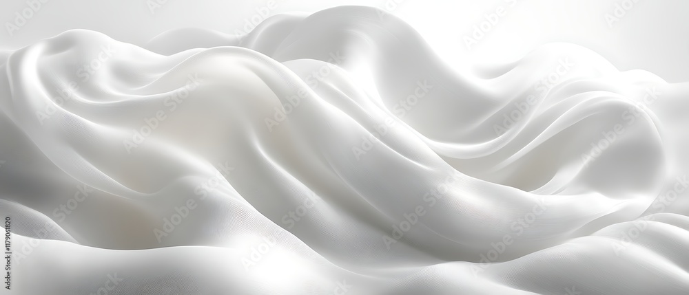 White silk fabric folds and waves. White silk fabric folds and waves.