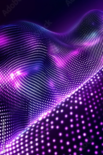Wallpaper Mural Abstract Wavy Background, Purple, Blue, and Pink Gradient, Dots, Particles, Technology, Digital Art Torontodigital.ca
