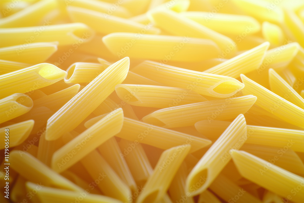 Penne pasta uncooked close-up high quality. Raw penne Italian food. Penne pasta uncooked close-up high quality. Raw penne Italian food.