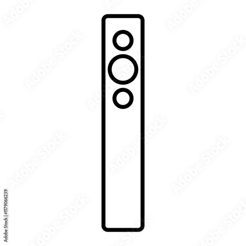 Illustration showing a black remote control icon on a white background