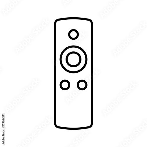 Illustration showing a black remote control icon on a white background