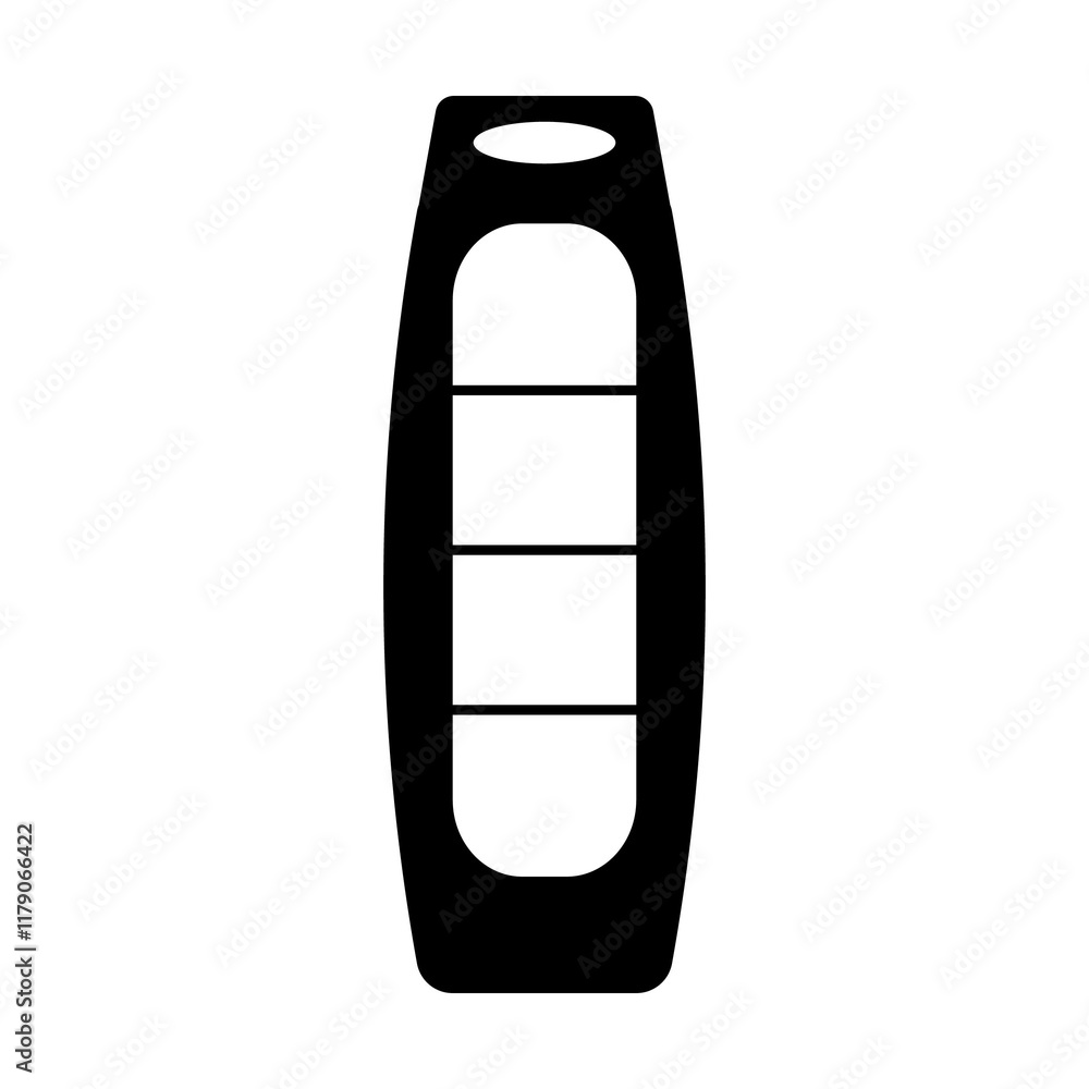 Illustration showing a black remote control icon on a white background Illustration showing a black remote control icon on a white background