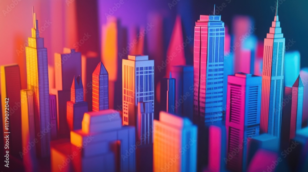 A handmade paper cityscape with contrasting colors and comic-style outlines, creating a vibrant background. A handmade paper cityscape with contrasting colors and comic-style outlines, creating a vibrant background.