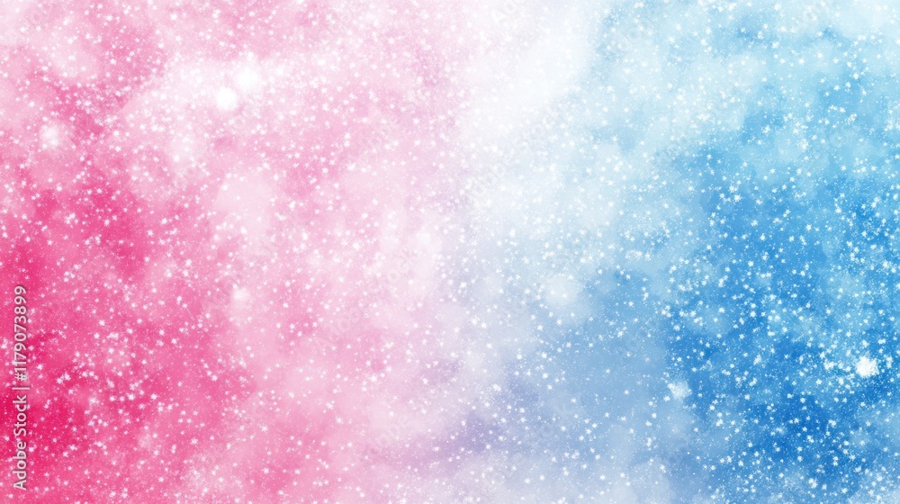 Fototapeta premium Abstract pink and blue nebula with sparkling dust.