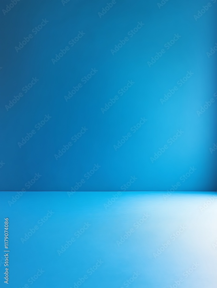 Blue studio background, empty room. Blue studio background, empty room.