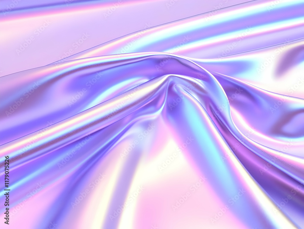Naklejka premium Iridescent Fabric 3D Render