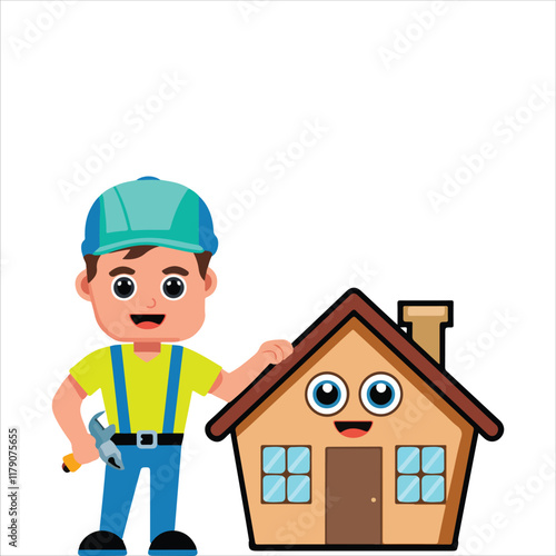 worker with house