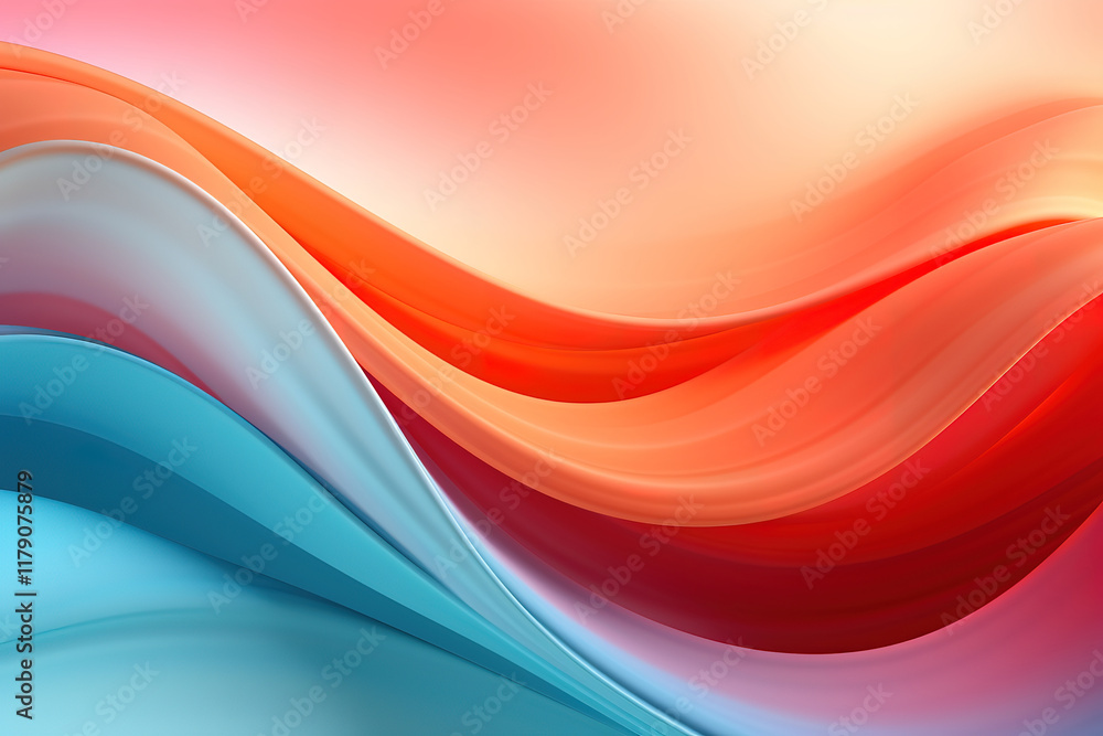 Eye catching Elegant wavy formations of ribbons in a surreal 3D landscape Eye catching Elegant wavy formations of ribbons in a surreal 3D landscape