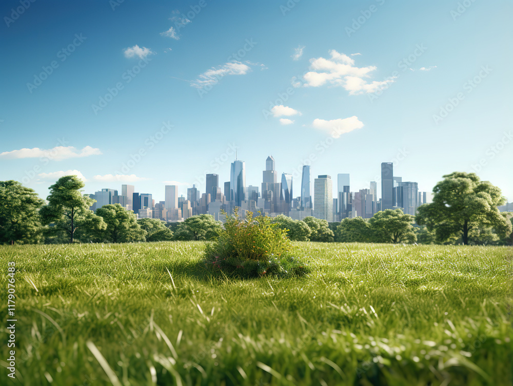 Obraz premium Attractive A city with a park in the middle of it
