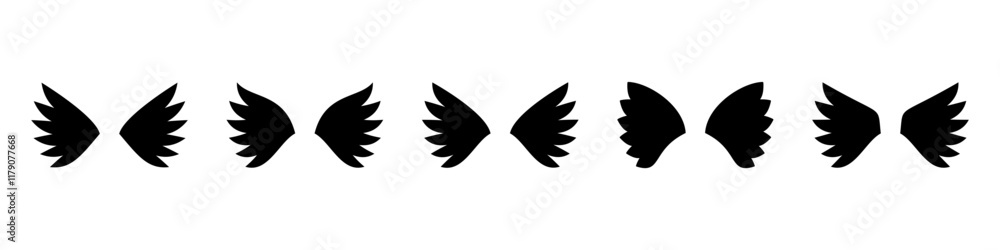 Wings icons set. Simple set of wings vector icons. Wings icons set. Simple set of wings vector icons.
