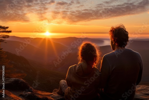 85 a couple watching a sunrise their faces filled with hope and