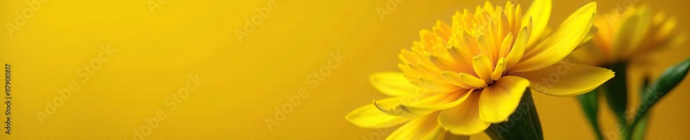 Bright yellow marigold flower with delicate petals, yellow, blossoms, background Bright yellow marigold flower with delicate petals, yellow, blossoms, background