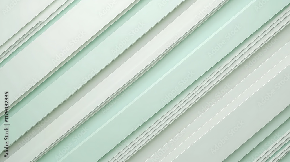 Obraz premium Abstract Diagonal Lines Pastel Green White Background