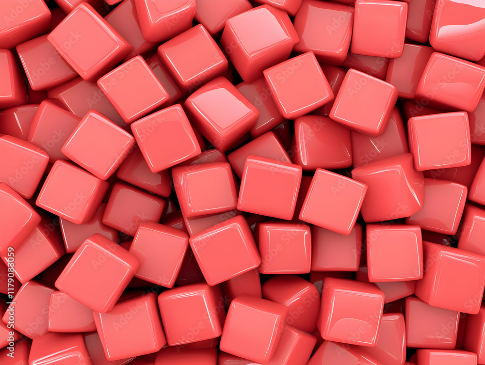 Coral Cube 3D Abstract Background Coral Cube 3D Abstract Background