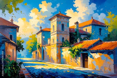 Fototapeta Naklejka Na Ścianę i Meble -  Cityscape of the old town of Vilnius, Lithuania. Generative AI