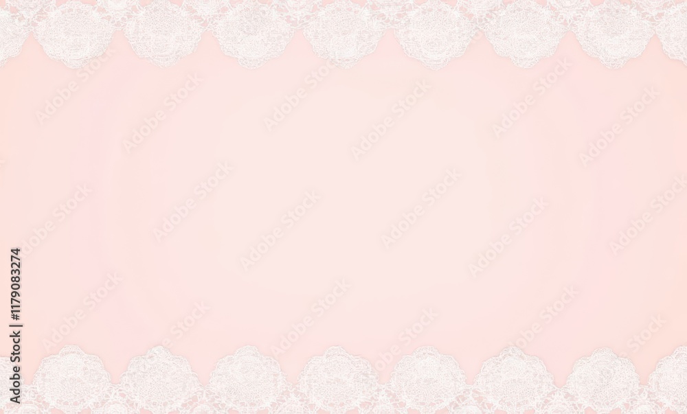 Elegant lace border on soft pink background Elegant lace border on soft pink background