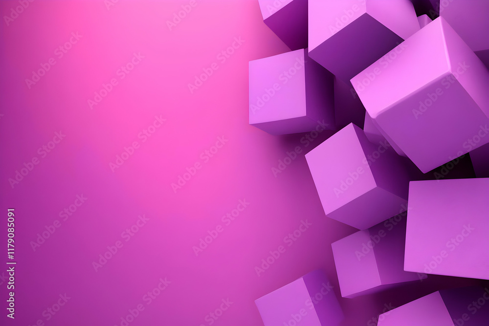 Purple 3D Cube Abstract Background Purple 3D Cube Abstract Background