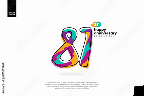 Number 81 logo icon design, 81st birthday logo number, anniversary 81 photo