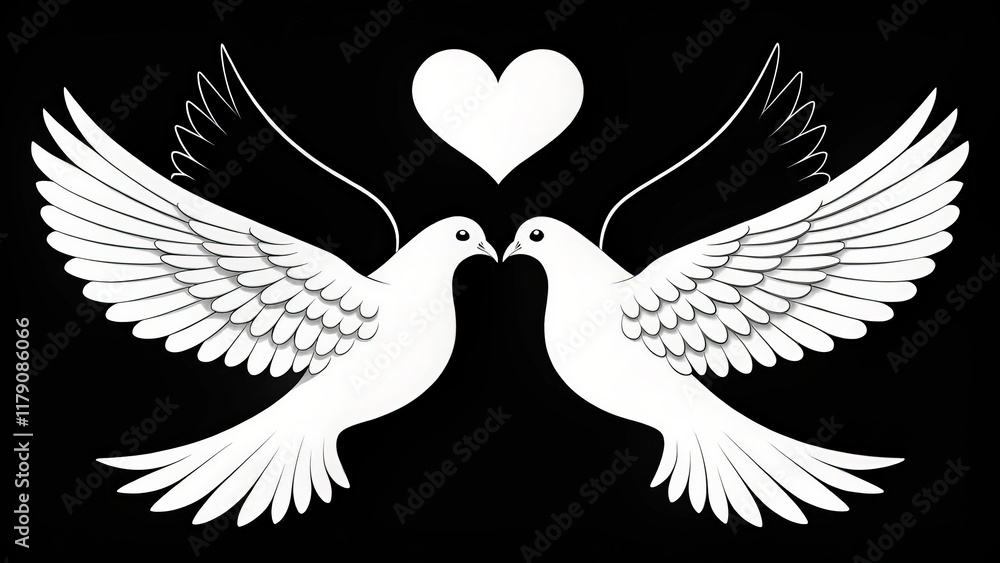 Fototapeta premium dove with heart