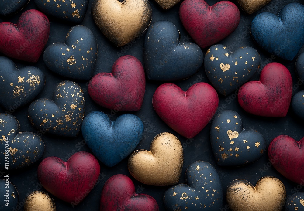 Hearts with Gold Specks

