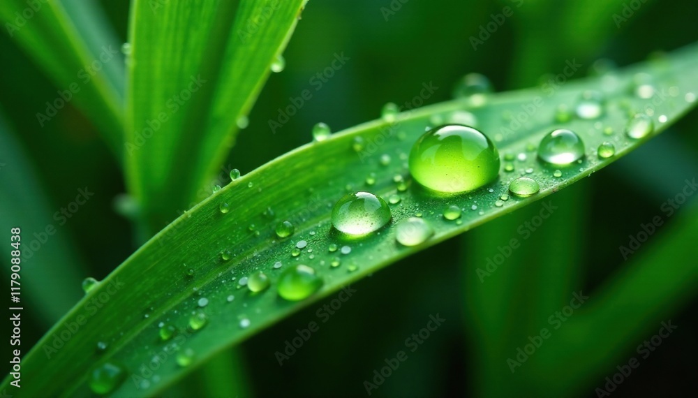 Tiny water drops on sugar cane leaves shining, water droplets, leaf Tiny water drops on sugar cane leaves shining, water droplets, leaf
