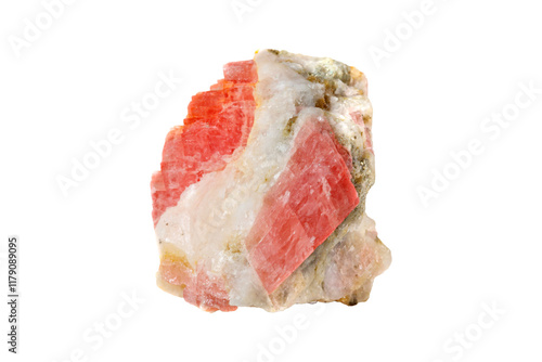 Obraz na płótnie Rhodochrosite mineral stone on a white background close up. w salonie