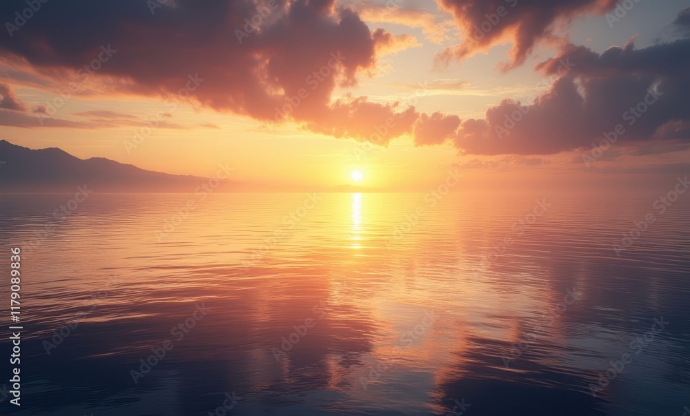 Serene sunset over calm waters Serene sunset over calm waters