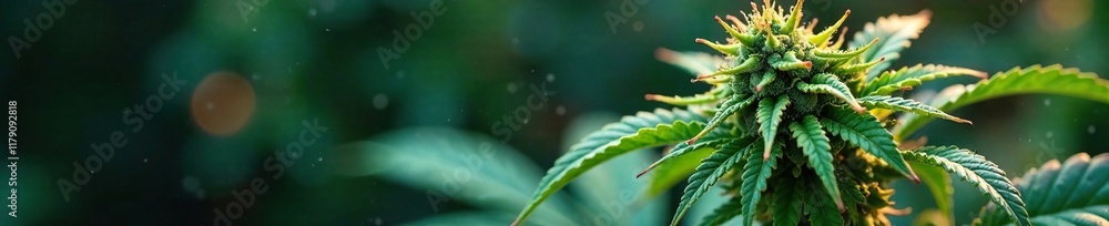 Resin drips from dark green Purpa buds like colorful tears, tears, buds, resin Resin drips from dark green Purpa buds like colorful tears, tears, buds, resin