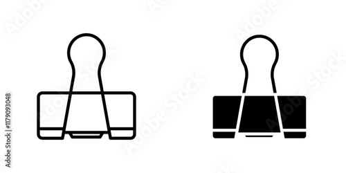 Binder clip icons vector graphic pack