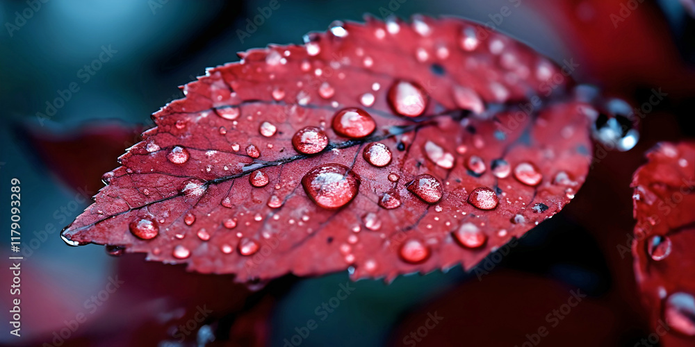 leaf with rain drops, ai generated. leaf with rain drops, ai generated.