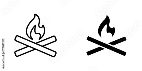 Bonfire icons vector graphic pack