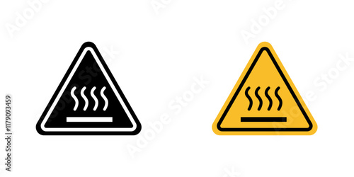 Caution hot surface signs vector graphic pack