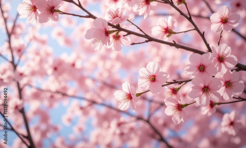 Delicate cherry blossoms in full bloom Delicate cherry blossoms in full bloom
