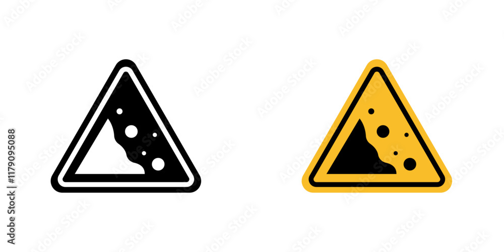 Falling rocks or debris warning road signs vector graphic pack Falling rocks or debris warning road signs vector graphic pack