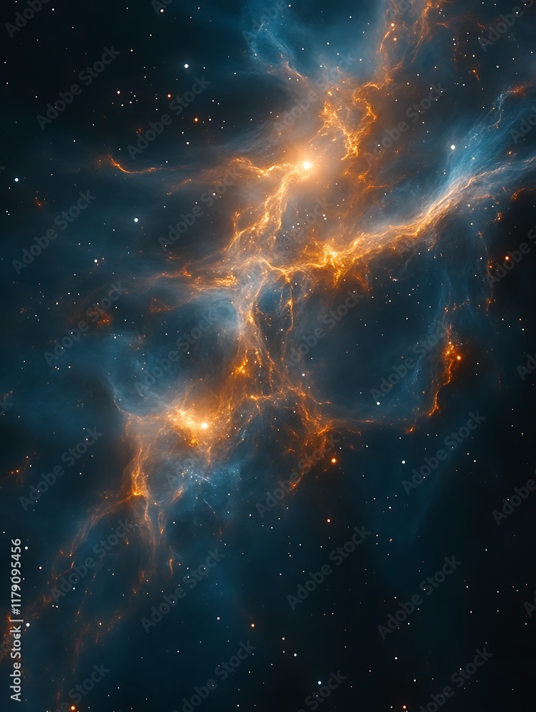Cosmic Nebula with glowing gas and stars. Cosmic Nebula with glowing gas and stars.
