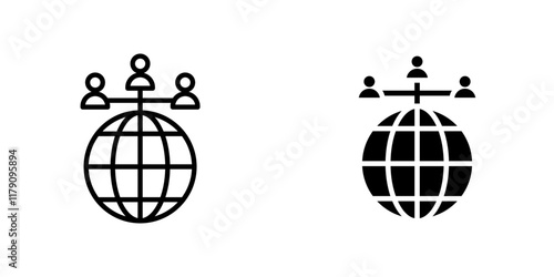 Global leadership icons vector graphic pack