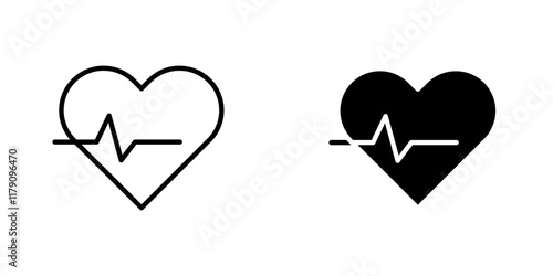 Heartbeat icons vector graphic pack