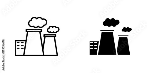 Heat power station icons vector graphic pack
