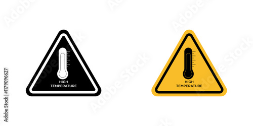 High temperature warning signs vector graphic pack