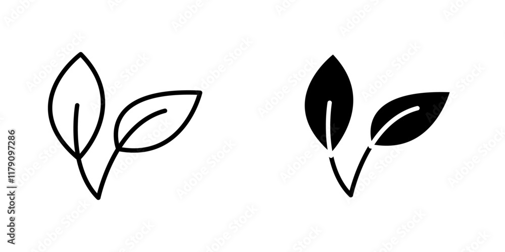 Leafs icons vector graphic pack Leafs icons vector graphic pack