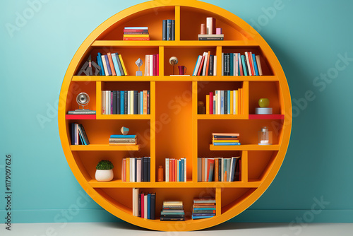 Incredible Beautiful Circular library bookshelf photo