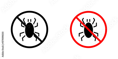 Mite in the prohibition signs vector graphic pack