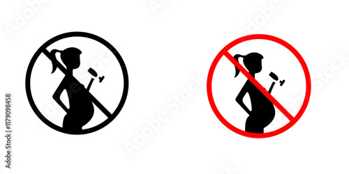 No alcohol during pregnancy period sign vector graphic pack