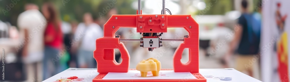 Fototapeta premium 3d printer replicating a cheese wedge, fusion of technology and food art 3d