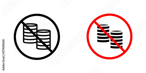 No cash sign vector graphic pack photo