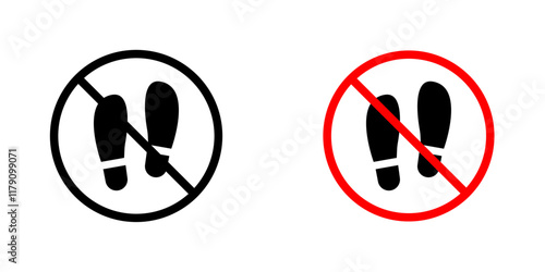 No foot print sign vector graphic pack