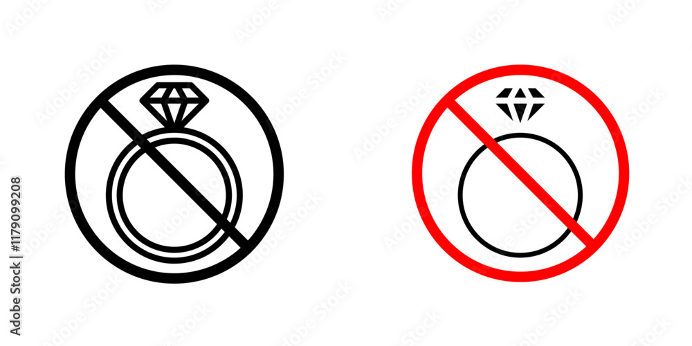 No jewelry sign vector graphic pack No jewelry sign vector graphic pack